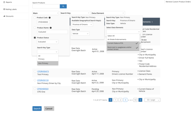 Products Mgt - Search Custom Products