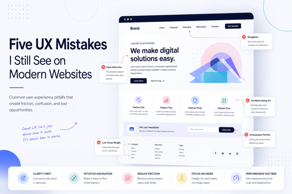 5 ux mistakes still seen on modern websites